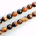 Czech Pressed Glass Bead - Smooth Round 08MM BROWNHORN