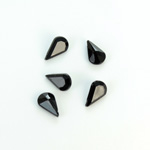 Plastic Point Back Opaque Stone - Pear 10x6MM JET