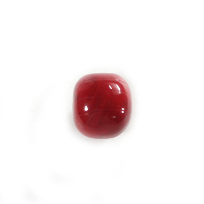Plastic  Bead - Mixed Color Smooth Drum 13x15 RED CORAL MATRIX