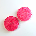 Plastic No-Hole Flower - Cluster 21MM DYED GLITTER PINK