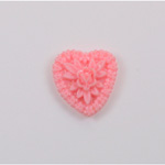 Plastic Carved Flower - Cluster Heart 18x16MM PINK