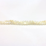 Shell Bead - Faceted Round 03MM WHITE MOP