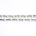 Indian Crystal Linked Bead Chain - Rondelle 2x3MM ALABASTER-Brass