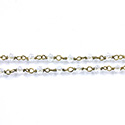 Indian Crystal Linked Bead Chain - Rondelle 2x3MM CRYSTAL-Brass