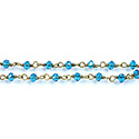 Indian Crystal Linked Bead Chain - Rondelle 2x3MM ZIRCON-Brass