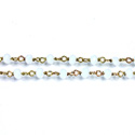 Indian Crystal Linked Bead Chain - Rondelle 3x4MM ALABASTER-Brass