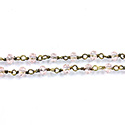 Indian Crystal Linked Bead Chain - Rondelle 3x4MM ROSALINE-Brass