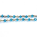 Indian Crystal Linked Bead Chain - Rondelle 3x4MM ZIRCON-Brass