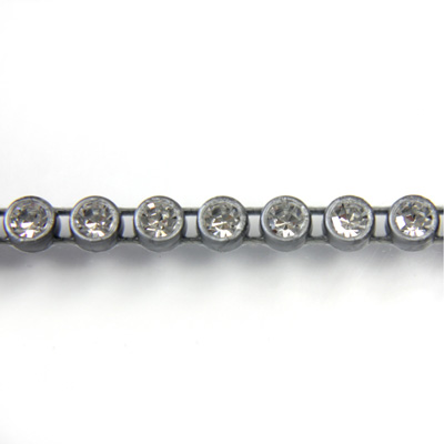 Plastic Rhinestone Banding 1 Row PP26 (SS13) CRYSTAL-GREY