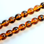 Czech Pressed Glass Bead - Smooth Round 08MM TORTOISE