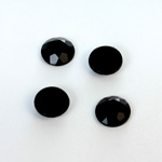 Plastic Flat Back Rose Cut Rhinestone - Round 11MM JET