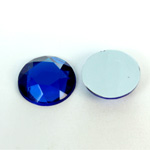 Plastic Flat Back Foiled Rose Cut Rhinestone - Round 20MM SAPPHIRE