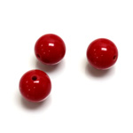 Plastic Bead - Opaque Color Smooth Round 12MM RED