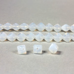 Czech Pressed Glass Bead - Smooth Bicone 06MM WHITE OPAL