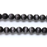 Fiber-Optic Synthetic Bead - Cat's Eye Smooth Round 06MM CAT'S EYE BLACK