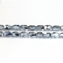 Czech Glass Fire Polish Bead - Pear 07x5MM CRYSTAL LIGHT BLUE