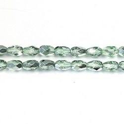 Czech Glass Fire Polish Bead - Pear 07x5MM CRYSTAL LIGHT GREEN