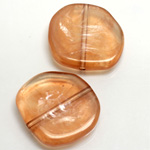 Plastic  Bead - Mixed Color Smooth Flat Abstract 25MM BEIGE QUARTZ