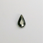 Glass Flat Back Rose Cut Fancy Foiled Stone  - Pear 10x6MM BLACK DIAMOND