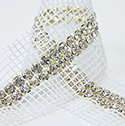 Rhinestone Banding with MC Chaton 2 Row with Net Two Edge - Round 19SS CRYSTAL-WHITE-GOLD