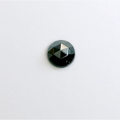 Glass Flat Back Rauten Rose - Round 09MM HEMATITE Coated