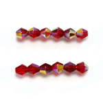 Czech Glass Fire Polished Bead - Bicone 05MM RUBY AB