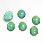 Glass Medium Dome Lampwork Cabochon - Oval 10x8MM MOONSHINE LT GREEN (1669)