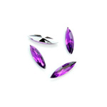 Plastic Point Back Foiled Stone - Navette 15x4MM AMETHYST