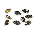 Swarovski Crystal Foiled Point Back Tin Table Cut (TTC) Fancy Stone - Navette 06x3MM BLACK DIAMOND