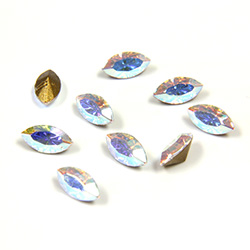 Swarovski Crystal Foiled Point Back Tin Table Cut (TTC) Fancy Stone - Navette 06x3MM CRYSTAL AB