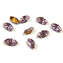 Swarovski Crystal Foiled Point Back Tin Table Cut (TTC) Fancy Stone - Navette 06x3MM LIGHT AMETHYST