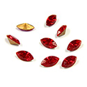 Swarovski Crystal Foiled Point Back Tin Table Cut (TTC) Fancy Stone - Navette 06x3MM LIGHT SIAM RUBY