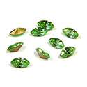 Swarovski Crystal Foiled Point Back Tin Table Cut (TTC) Fancy Stone - Navette 06x3MM PERIDOT