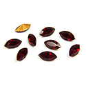 Swarovski Crystal Foiled Point Back Tin Table Cut (TTC) Fancy Stone - Navette 06x3MM SIAM RUBY