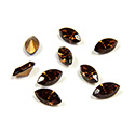 Swarovski Crystal Foiled Point Back Tin Table Cut (TTC) Fancy Stone - Navette 06x3MM SMOKE TOPAZ