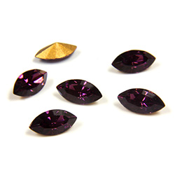 Swarovski Crystal Foiled Point Back Tin Table Cut (TTC) Fancy Stone - Navette 08x4MM AMETHYST