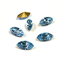 Swarovski Crystal Foiled Point Back Tin Table Cut (TTC) Fancy Stone - Navette 08x4MM AQUAMARINE