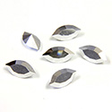 Swarovski Crystal Foiled Point Back Tin Table Cut (TTC) Fancy Stone - Navette 08x4MM COMET ARGENT LIGHT