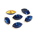 Swarovski Crystal Foiled Point Back Tin Table Cut (TTC) Fancy Stone - Navette 08x4MM CAPRI BLUE