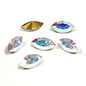 Swarovski Crystal Foiled Point Back Tin Table Cut (TTC) Fancy Stone - Navette 08x4MM CRYSTAL AB