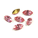 Swarovski Crystal Foiled Point Back Tin Table Cut (TTC) Fancy Stone - Navette 08x4MM LIGHT ROSE