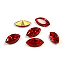 Swarovski Crystal Foiled Point Back Tin Table Cut (TTC) Fancy Stone - Navette 08x4MM LIGHT SIAM RUBY