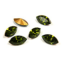 Swarovski Crystal Foiled Point Back Tin Table Cut (TTC) Fancy Stone - Navette 08x4MM OLIVINE