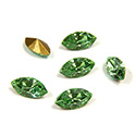 Swarovski Crystal Foiled Point Back Tin Table Cut (TTC) Fancy Stone - Navette 08x4MM PERIDOT