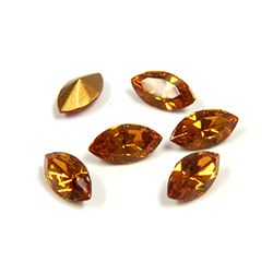 Swarovski Crystal Foiled Point Back Tin Table Cut (TTC) Fancy Stone - Navette 08x4MM TOPAZ