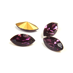 Swarovski Crystal Foiled Point Back Tin Table Cut (TTC) Fancy Stone - Navette 10x5MM AMETHYST