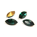 Swarovski Crystal Foiled Point Back Tin Table Cut (TTC) Fancy Stone - Navette 10x5MM EMERALD