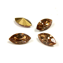 Swarovski Crystal Foiled Point Back Tin Table Cut (TTC) Fancy Stone - Navette 10x5MM LIGHT COLORADO TOPAZ