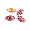 Swarovski Crystal Foiled Point Back Tin Table Cut (TTC) Fancy Stone - Navette 10x5MM LIGHT ROSE