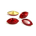 Swarovski Crystal Foiled Point Back Tin Table Cut (TTC) Fancy Stone - Navette 10x5MM LIGHT SIAM RUBY